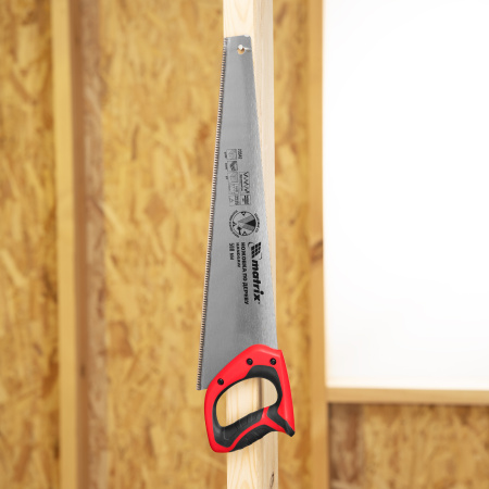 Ножовка по дереву, 500 мм, 7-8 TPI, зуб-3D, каленый зуб, двухкомпонентная рукоятка Matrix цена