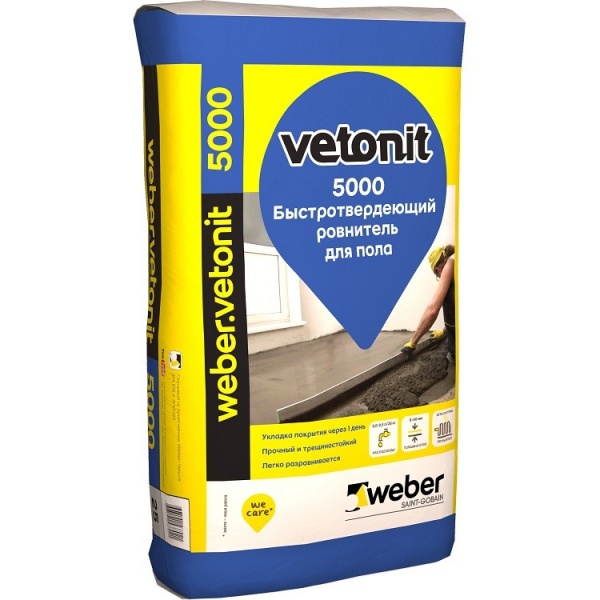 Ровнитель для пола быстротвердеющий Weber.Vetonit 5000 25 кг