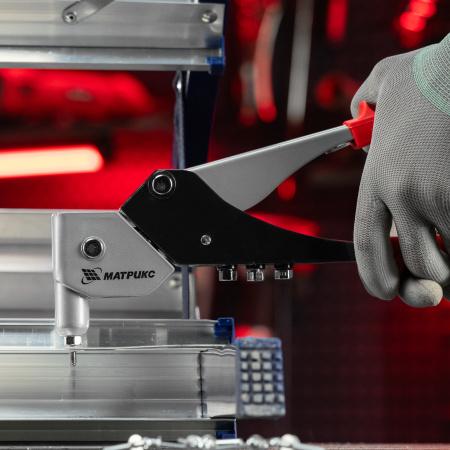 Заклепочник, 263 мм, поворотный 0-360 градусов, заклепки 2.4-3.2-4.0-4.8 мм Матрикс цена