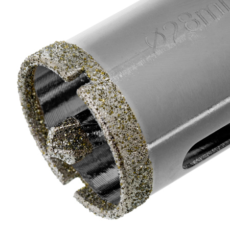 Сверло алмазное по керамограниту, 28 х 67 мм, трехгранный хвостовик Matrix