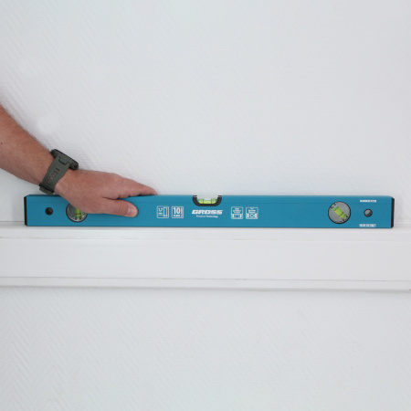 Уровень алюминиевый усиленный, 600 мм, 3 глазка Gross цена