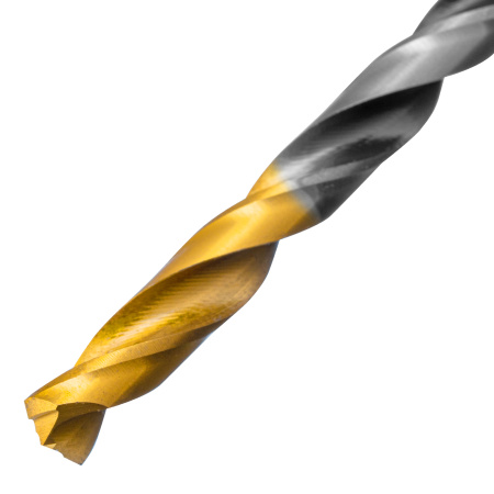 Сверло спиральное по металлу 5,5 x 93мм, Р6М5, Golden Tip, многогранная заточка Denzel