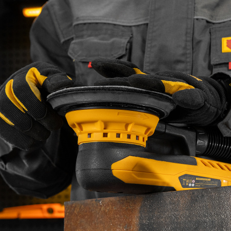 Машина шлифовальная орбитальная бесщет OS-150-BL, 350 Вт, 4000-10000 об/мин Denzel цена