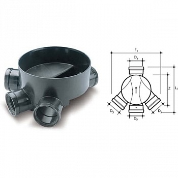 Дно ПП Wavin для колодца 315 / 110 тип 2