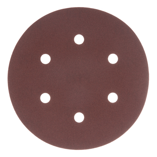 Круг абразивный на ворсовой подложке под "липучку", перфорированный, P 120, 150 мм, 5 шт Matrix