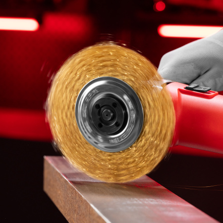 Щетка для УШМ, 150 мм, посадка 22.2 мм, плоская, латунированная витая проволока Matrix