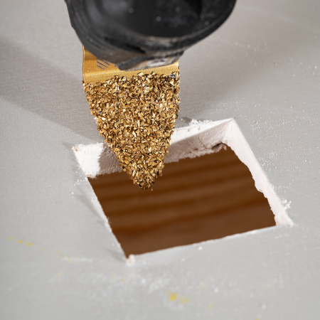 Насадка для МФИ шлифовальная двусторонняя дельта, узкая, HM, по плитке и дереву, 35 мм Denzel