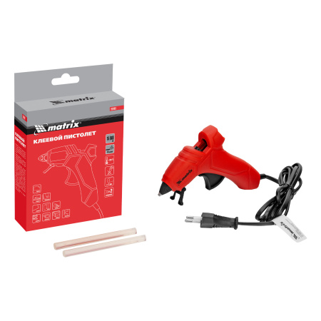 Клеевой пистолет, 7 мм, 15 (60) Вт, 8 г/мин Matrix цена