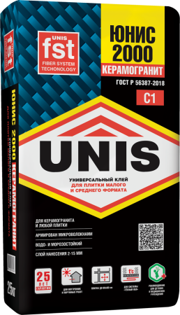 Клей плиточный Unis 2000 25 кг