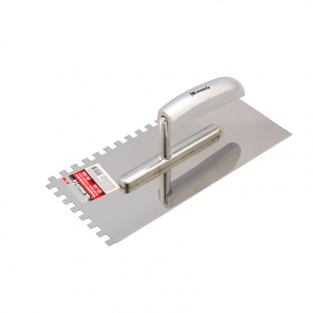 Гладилка из нержавеющей стали, 280 x 130 мм, деревянная ручка, зуб 8 x 8 мм Matrix цена