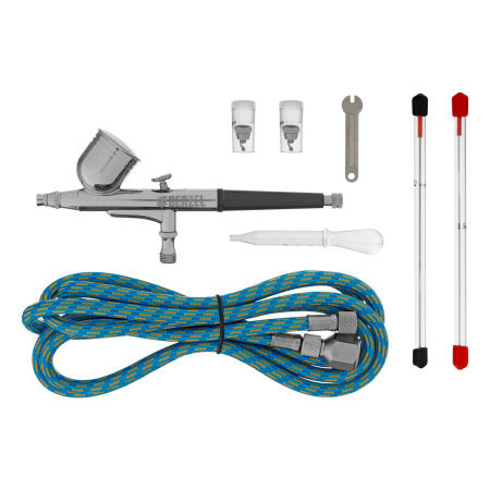 Аэрограф с верхним бачком AB1, 0.2/0.3/0.5 мм, 7 мл, 9 л/мин Denzel цена