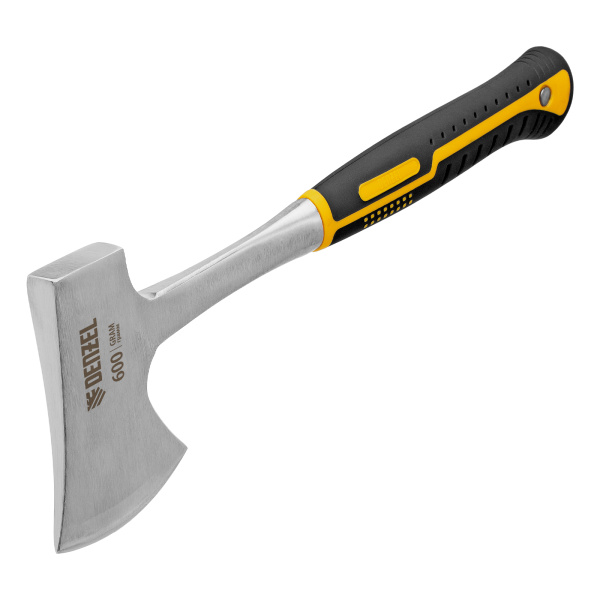 Топор цельнометаллический, 600 г, двухкомпонентная обрезиненная рукоятка, прямой хват Denzel цена