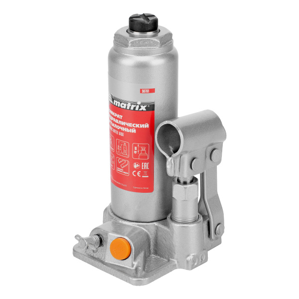 Домкрат гидравлический бутылочный, 2 т, h подъема 181-345 мм Matrix цена