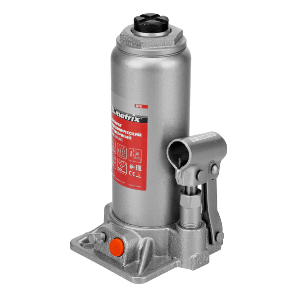 Домкрат гидравлический бутылочный, 6 т, h подъема 216-413 мм Matrix цена