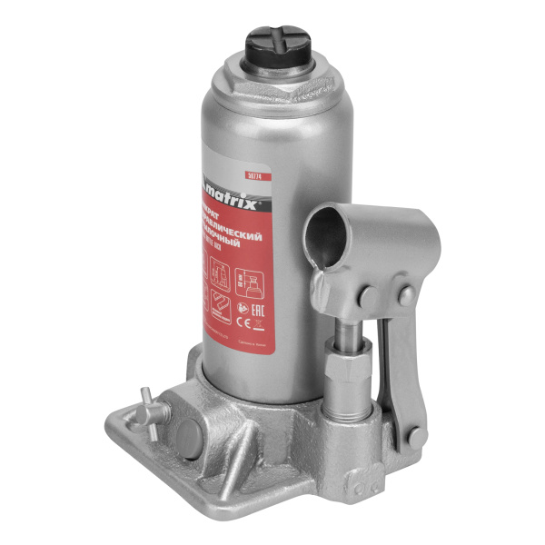 Домкрат гидравлический бутылочный, 3 т, h подъема 178-343 мм, в пластиковом кейсе Matrix цена