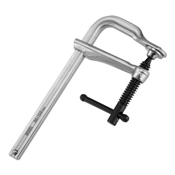 Струбцина F-образная, 80x150мм, кованая Denzel цена