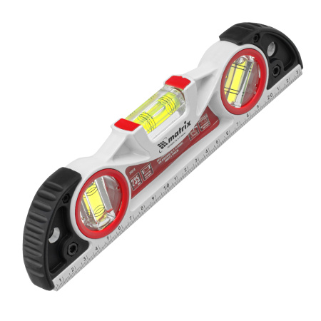 Уровень алюминиевый литой, фрезерованный, 3 глазка, две ударные площадки, 235 мм Matrix цена