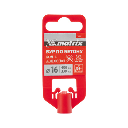 Бур по бетону, 16 x 400 мм, SDS PLUS c крестовой пластиной MATRIX
