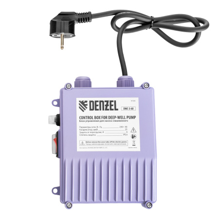 Скважинный насос DWC-3-60, центробежный, диаметр 3", 800 Вт, 3300 л/ч, напор 60 м Denzel