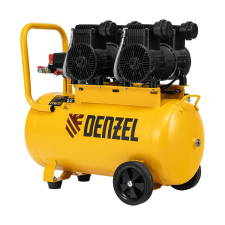 Компрессор безмасл. малошумный DLP -3000/50, 3 кВт, 2х1,5 кВт,50 л, 2850 об/мин,500 л/мин Denzel