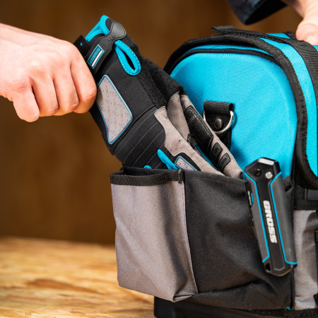 Переноска для инструмента, 400х225х300мм, пластиковое дно, наплечный ремень Gross цена