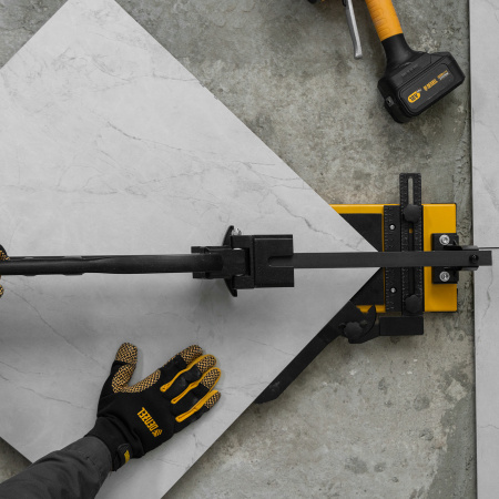 Плиткорез рельсовый 1200х16мм, каретка на подш., стальная станина, усил. рукоятка-пенал Denzel цена