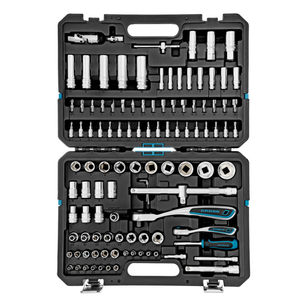 Набор инструментов, 1/4", 1/2", CrV, 120 зубьев, 109 предметов Gross