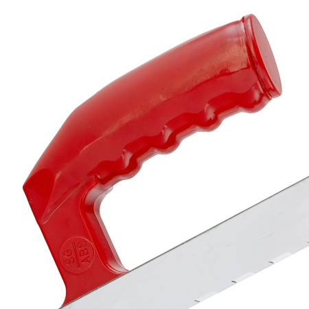 Гладилка из нержавеющей стали, 280 х 130 мм, зеркальная полировка, пластмассовая ручка, зуб 10 х 10 мм Matrix цена