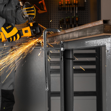 Струбцина F-образная, 120x300мм, кованая Denzel цена