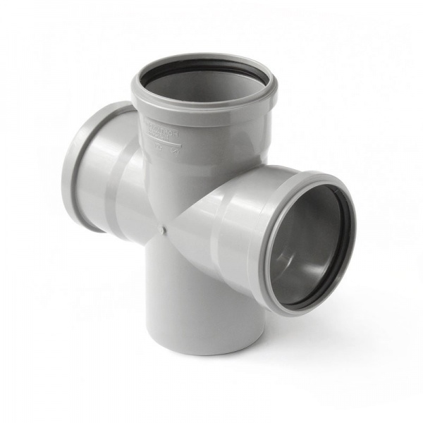 Крестовина одноплоскостная 110х110х110/90 для внутренней канализации ПОЛИТЭК