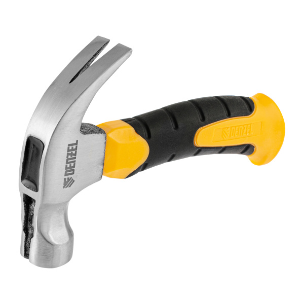 Молоток-гвоздодер мини, боек с магнитом, фибергласовая двухкомпонентная рукоятка, 9oz, 250г// Denzel