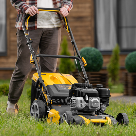 Газонокосилка бензиновая GLR-510SP-ZS, 171 см3, ширина 51 см, привод, травосборник 65 л Denzel цена