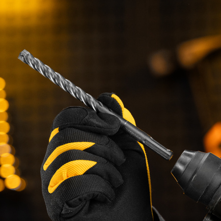 Бур по бетону, цельная крестовая пластина, 10x165 мм, SDS PLUS Denzel