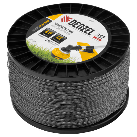 Леска для триммера двухкомпонентная витой квадрат, 2,0мм х 357м, на DIN катушке EXTRA CORD Denzel цена
