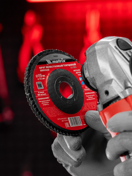 Круг лепестковый торцевой, P 60, 115 х 22.2 мм Matrix