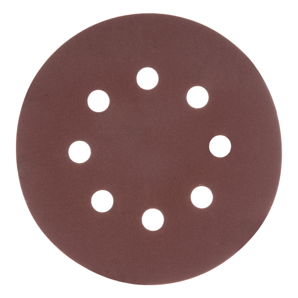 Круг абразивный на ворсовой подложке под "липучку", перфорированный, P 280, 125 мм, 5 шт Matrix