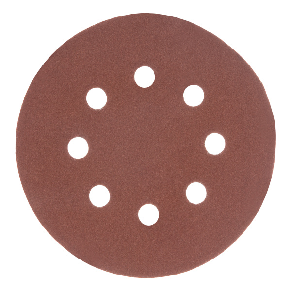 Круг абразивный на ворсовой подложке под "липучку", перфорированный, P 600, 125 мм, 5 шт Matrix