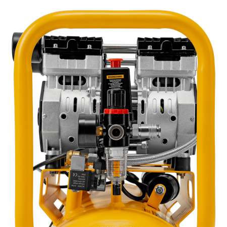 Компрессор безмасляный, малошумный DLS 1500/50, 1500 ВТ, 2x750, 50 л, 260 л/мин Denzel