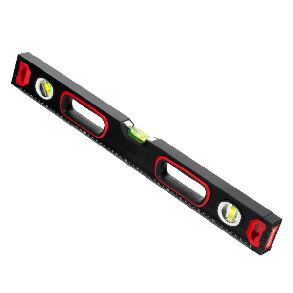 Уровень алюминиевый, усиленный, фрезерованный, 3 глазка, двухкомпонентные рукоятки, 600 мм Matrix цена