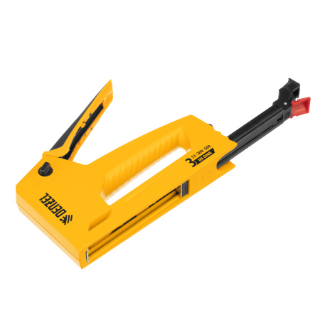 Степлер мебельный, алюминиевый корпус, тип 53, 6-14 мм, тип 300, 15 мм, тип 500, 15 мм Denzel цена