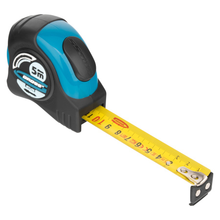 Рулетка "Schlagfest",5 м x 25 мм,магнитный обрезиненный зацеп,двусторонняя шкала,Нейлоновое покрытие,автоматическая фиксация Gross цена