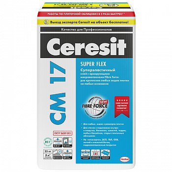 Клей плиточный высокоэластичный Ceresit CM 17 Super Flex 25 кг