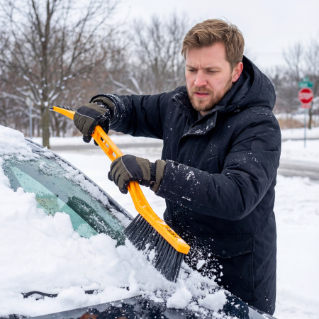 Щетка-сметка со скребком 590 мм Denzel цена