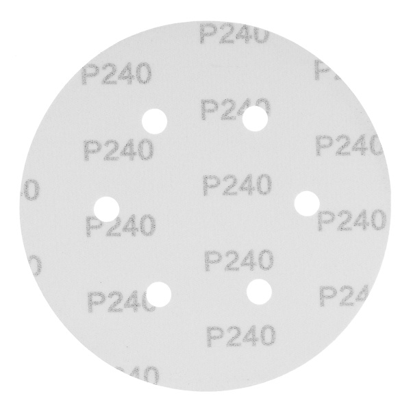 Круг абразивный на ворсовой подложке под "липучку", перфорированный, P 240, 150 мм, 5 шт Matrix