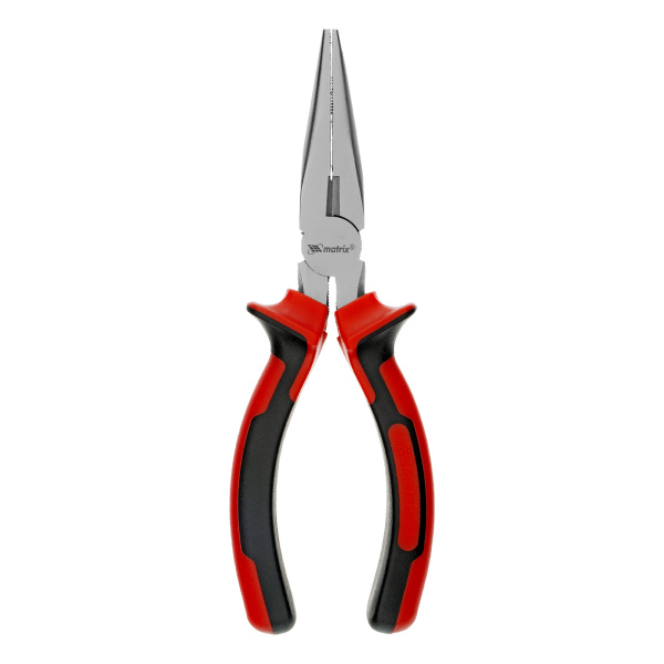 Длинногубцы прямые Nickel, 160 мм, никелированные, двухкомпонентные рукоятки Matrix