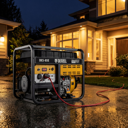 Генератор дизельный DES-85E, 8,5 кВт, 230 В, 16 л, электростартер Denzel