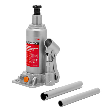 Домкрат гидравлический бутылочный, 3 т, h подъема 178-343 мм, в пластиковом кейсе Matrix цена