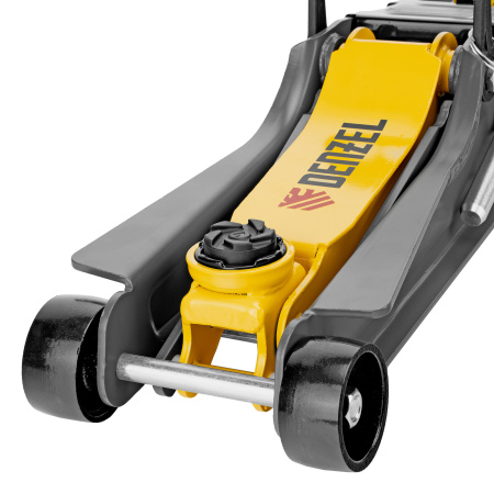 Домкрат гидравлический подкатной с фиксатором, 2,5 т, 85-385 мм Denzel цена