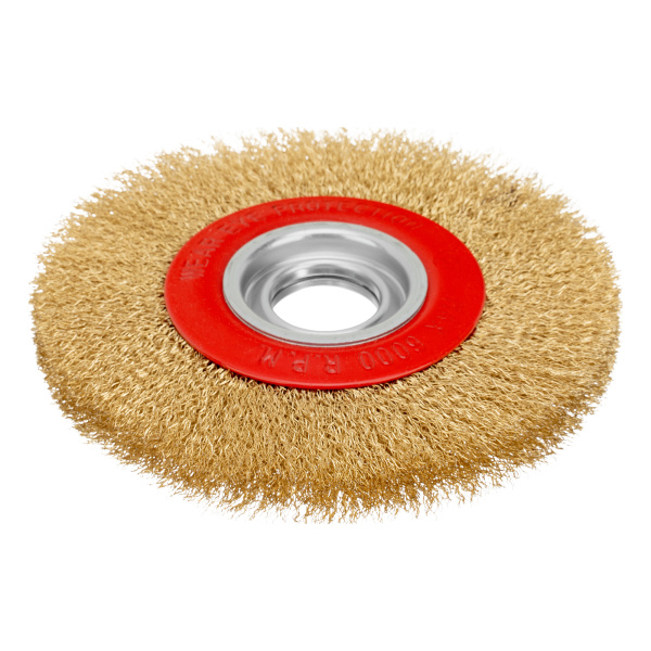 Щетка для точила, 175 мм, посадка 32 мм, плоская, латунированная витая проволока Matrix