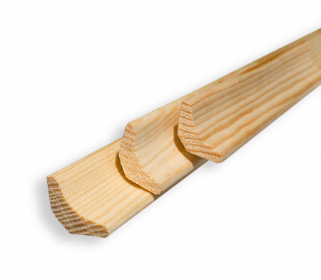 Плинтус деревянный гладкий Лиственница 10*55*3000 мм АА (без сучков)